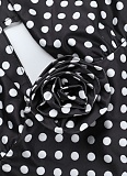 Beach Vacation Polka Dot V Neck Stereo Flower Dress Women