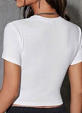Street Hip-Hop Rock Style Slim Sexy Navel-Baring Short-Sleeved T-Shirt