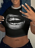 Street Hip-Hop Rock Style Slim Sexy Navel-Baring Short-Sleeved T-Shirt
