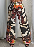 2025 Floral Leopard Print Loose Straight Women's Pants