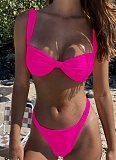 Sexy Solid Color Bikini Swimsuit Two Piece Suit For Women