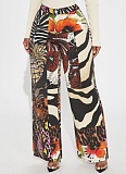 2025 Floral Leopard Print Loose Straight Women's Pants