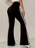 Summer New Contrast Color High Waist Casual Flared Pants For Women