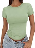 Summer All-Match Tight Round Neck Short-Sleeved T-Shirt For Women