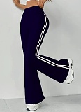 Summer New Contrast Color High Waist Casual Flared Pants For Women