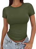 Summer All-Match Tight Round Neck Short-Sleeved T-Shirt For Women