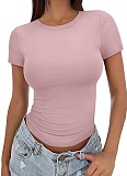 Summer All-Match Tight Round Neck Short-Sleeved T-Shirt For Women