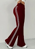 Summer New Contrast Color High Waist Casual Flared Pants For Women
