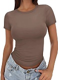 Summer All-Match Tight Round Neck Short-Sleeved T-Shirt For Women