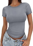 Summer All-Match Tight Round Neck Short-Sleeved T-Shirt For Women