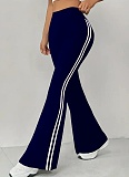 Summer New Contrast Color High Waist Casual Flared Pants For Women