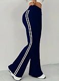 Summer New Contrast Color High Waist Casual Flared Pants For Women