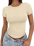 Summer All-Match Tight Round Neck Short-Sleeved T-Shirt For Women