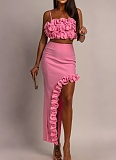 Summer Women'S Suspender Top Ruffle Skirt Sexy Two-Piece Suit