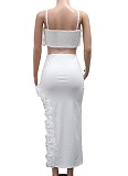 Summer Women'S Suspender Top Ruffle Skirt Sexy Two-Piece Suit