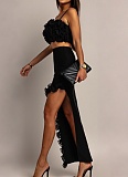 Summer Women'S Suspender Top Ruffle Skirt Sexy Two-Piece Suit