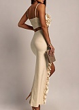 Summer Women'S Suspender Top Ruffle Skirt Sexy Two-Piece Suit