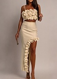 Summer Women'S Suspender Top Ruffle Skirt Sexy Two-Piece Suit