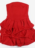 Sexy Solid Color Tube Top Sleeveless Large Flower High Waist Hip Dress
