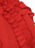 Women'S Red One Shoulder Ruffled Banquet Party Dress