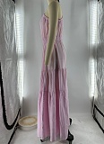 New Linen Women'S Fashion Temperament Solid Color Oblique Shoulder Dress