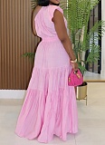New Linen Women'S Fashion Temperament Solid Color Oblique Shoulder Dress