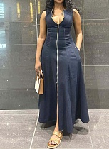 Sleeveless Casual Temperament Zipper Women's Dress