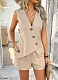 Button-Down Sleeveless Top And Shorts Set