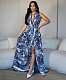 Navy Button Down Shirt Maxi Dress ZS-0745