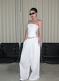2025 New Style Splicing Sequin Tube Top White Sleeveless