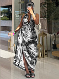 Navy Button Down Shirt Maxi Dress ZS-0745