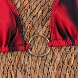 Fashionable Gradient Print Bikini Three-piece Set