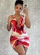 Sexy Printed Halter Neck Dress With Exposed Backpack