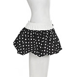 Fashionable Polka Dot Print High Waist A-Line Floral Skirt