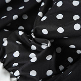 Fashionable Polka Dot Print High Waist A-Line Floral Skirt