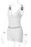 New Solid Color Camisole Top Hip-Lifting Shorts Sports Fitness Two-Piece Set