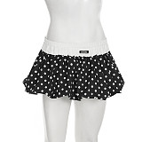 Fashionable Polka Dot Print High Waist A-Line Floral Skirt