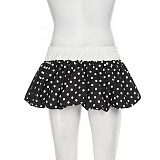 Fashionable Polka Dot Print High Waist A-Line Floral Skirt