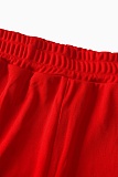 Red Sleeveless Cropped Top Casual Trousers Two Piece Set