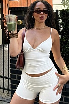 New Solid Color Camisole Top Hip-Lifting Shorts Sports Fitness Two-Piece Set New Solid Color Camisole Top Hip-Lifting Shorts Sports Fitness Two-Piece Set