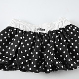 Fashionable Polka Dot Print High Waist A-Line Floral Skirt