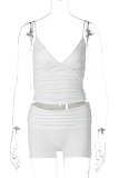 New Solid Color Camisole Top Hip-Lifting Shorts Sports Fitness Two-Piece Set