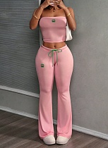 Fashion Sleeveless Tube Top Sports Slim Fit Hip Trousers Two-Piece Set