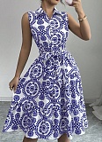 Summer Fashion Printed Sleeveless Dress For Women