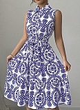 Summer Fashion Printed Sleeveless Dress For Women