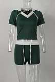 Summer Sports Short-sleeved Top Drawstring Shorts Set