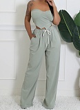 Heart-Shaped Tube Top Loose Fashion Trousers Two-Piece Set Women'S Clothing