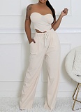 Heart-Shaped Tube Top Loose Fashion Trousers Two-Piece Set Women'S Clothing