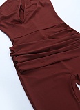 New Style Personalized Fashion Sports Leisure Oblique Shoulder Ribbon Slim Jumpsuit