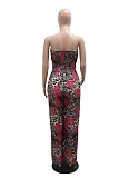 Sexy Tube Top Fashion Print Loose Jumpsuit For Women